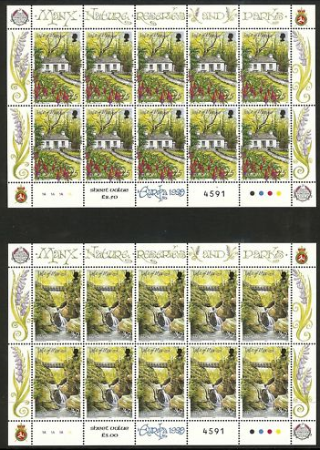 1999 IOM - Europa: Parks and Gardens Complete Sheet (2) MNH